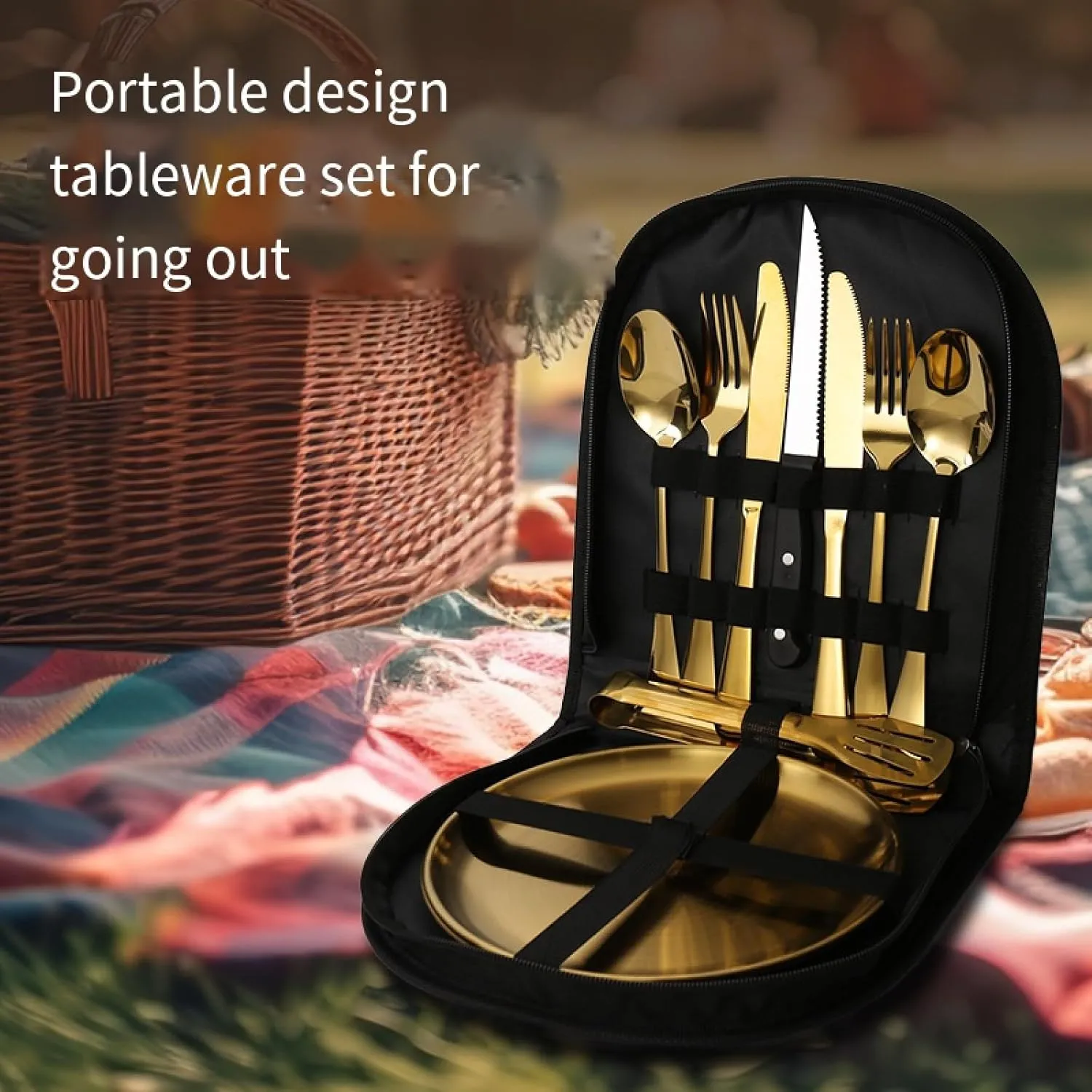 Camping Tableware Mess Kit Cutlery,11 Pcs Camping Cookware Utensils Travel Sets, Camping Cooking Utensils, Travel Essentials, Portable Camping Kitchen Utensil Set for Travel, Picnics, RVs