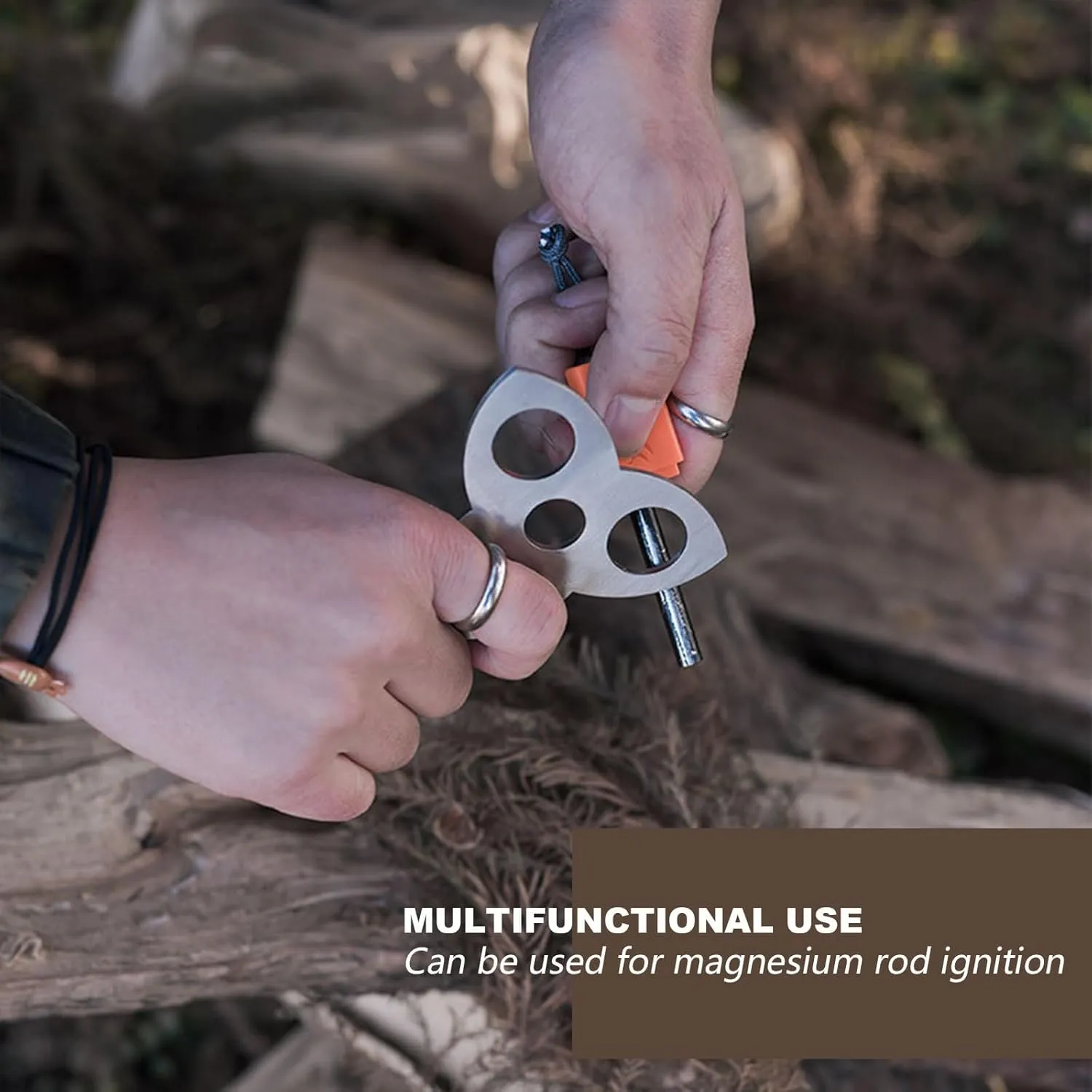 Camping Tripod Board Accessories - Turn Branches into Campfire Tripod for Cooking, Portable Camping Gear and Equipment for Camper Outdoor Firepit Hang Pot Cooking Grill Net&3 Points Chain Set