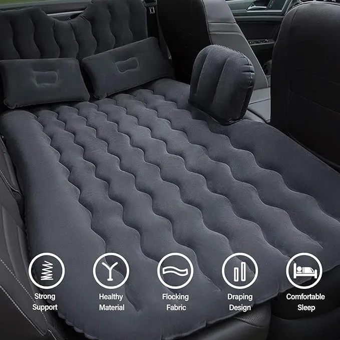 Car Air Mattress Back Seat for Polestar 3 2 1,Double Side Flocking Car Bed Portable Air Mattress Car Sleeping Mattress Car Accessories Cars Camping Bed,Grey