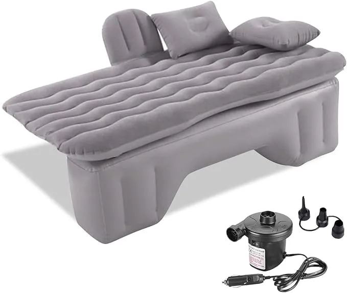 Car Air Mattress Back Seat for Polestar 3 2 1,Double Side Flocking Car Bed Portable Air Mattress Car Sleeping Mattress Car Accessories Cars Camping Bed,Grey