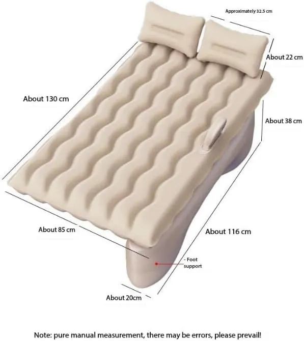 Car Air Mattress Back Seat for Polestar 3 2 1,Double Side Flocking Car Bed Portable Air Mattress Car Sleeping Mattress Car Accessories Cars Camping Bed,Grey