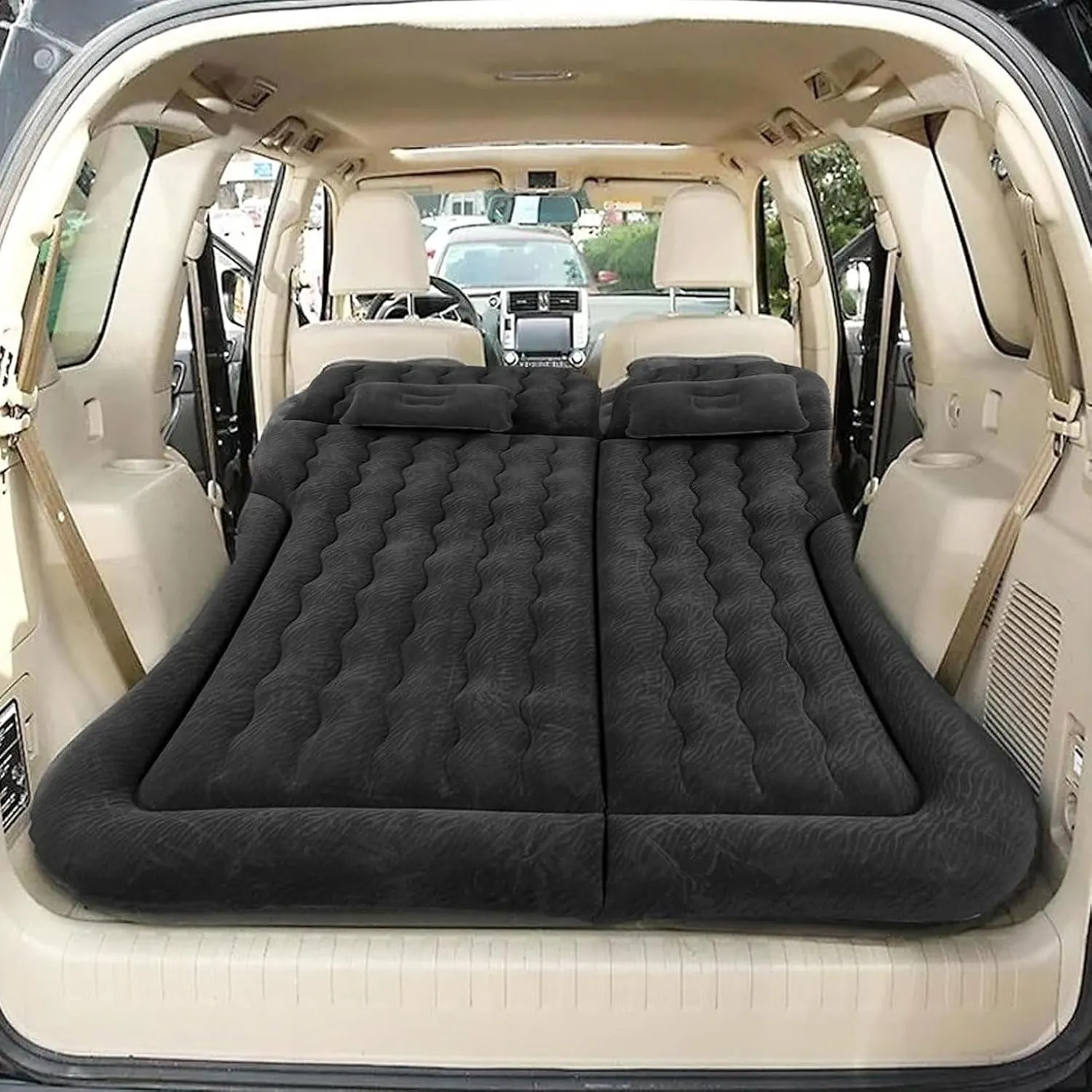 Car Air Mattress for Audi Q5 II FY 2016 2017 2018 2019 2020 2021 2022 2023 2024, Car Mattress Inflatable Bed Portable Foldable with Pillow Camping Travel Car Accessories,Black