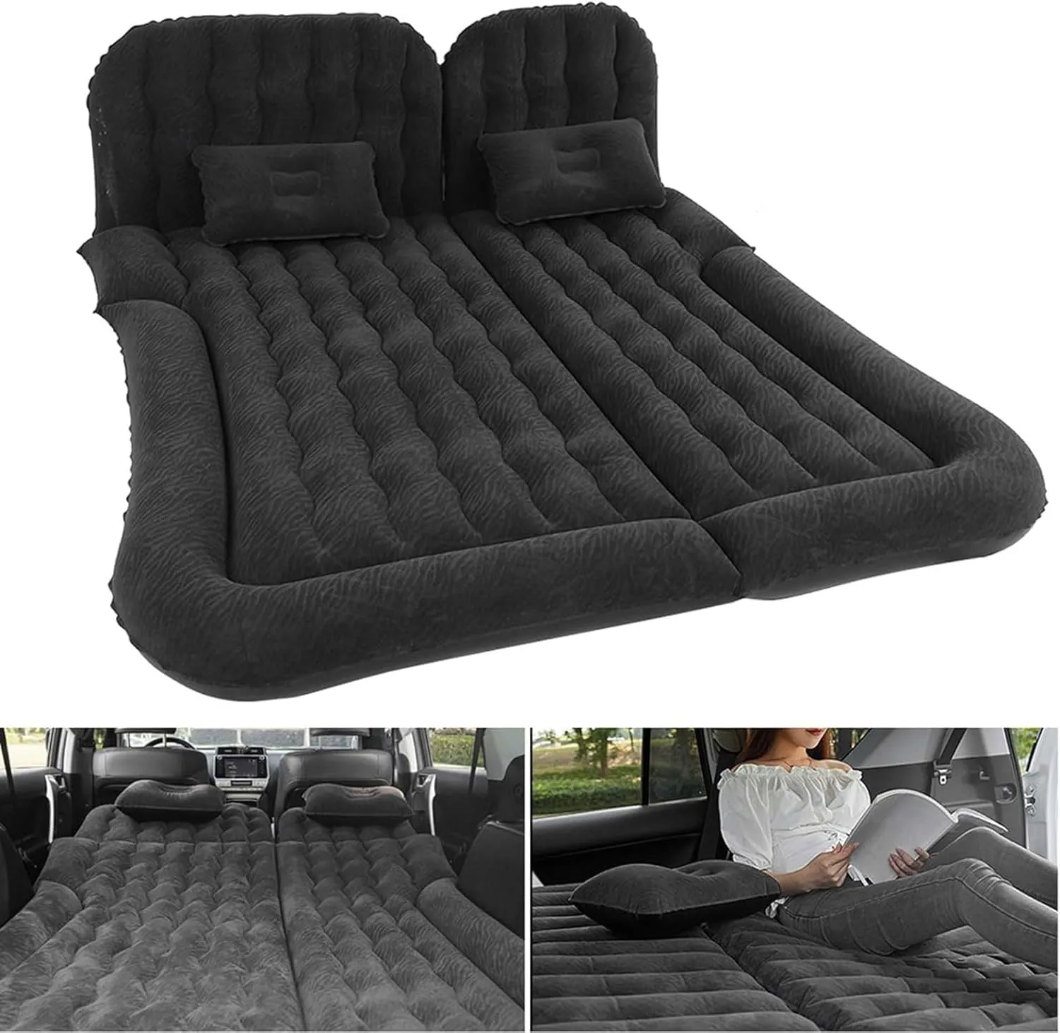 Car Air Mattress for Audi Q5 II FY 2016 2017 2018 2019 2020 2021 2022 2023 2024, Car Mattress Inflatable Bed Portable Foldable with Pillow Camping Travel Car Accessories,Black