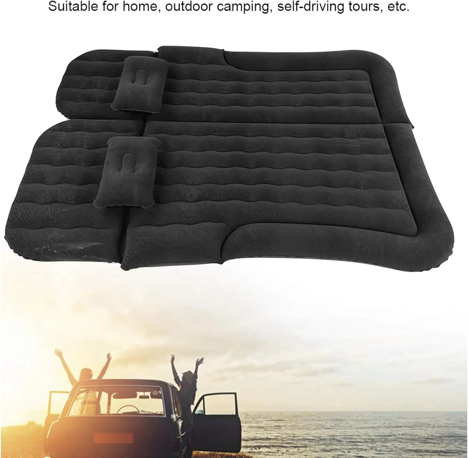 Car Air Mattress for Audi Q5 II FY 2016 2017 2018 2019 2020 2021 2022 2023 2024, Car Mattress Inflatable Bed Portable Foldable with Pillow Camping Travel Car Accessories,Black