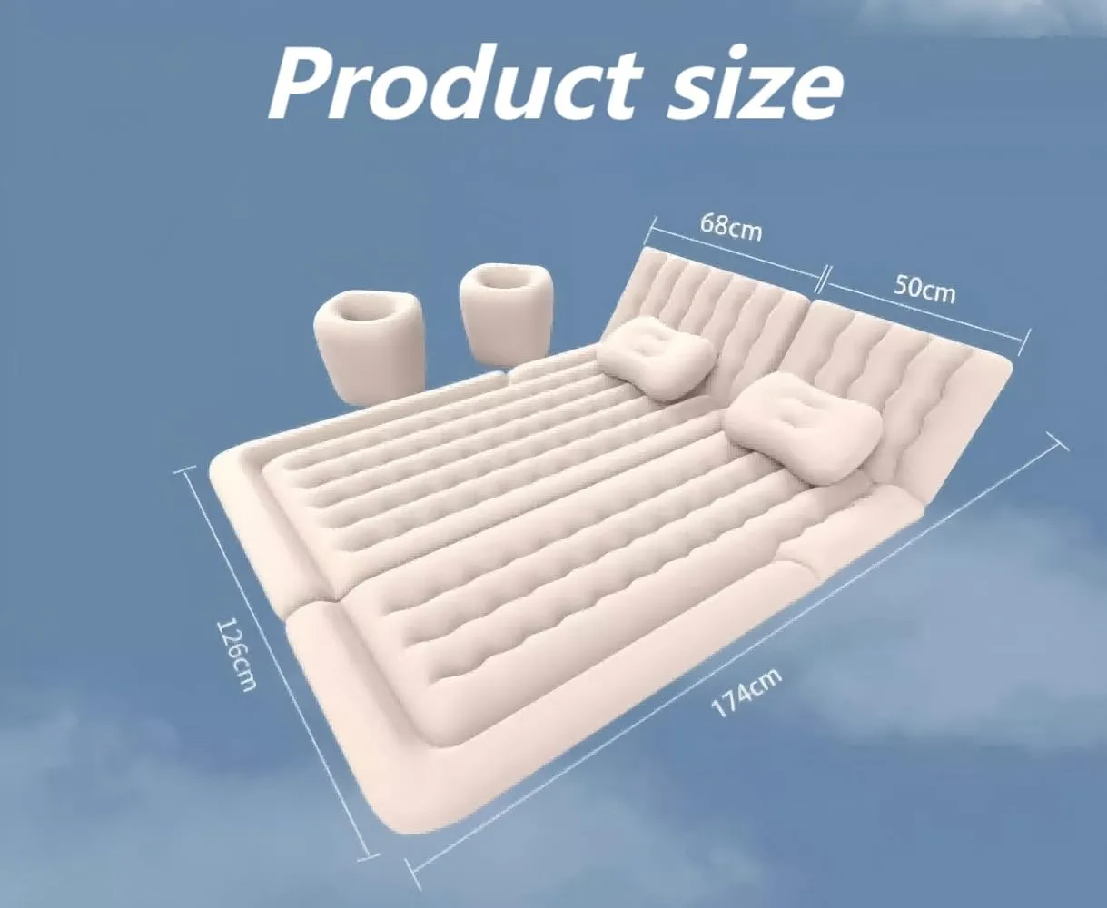 Car Air Mattress for Cadillac Escalade (7Seats) 2021 2022 2023,Flocking & PVC Thickened Double-Sided Portable Foldable Sleeping Pad Back Seat Trunk Inflatable Electric Pump Pillows,B