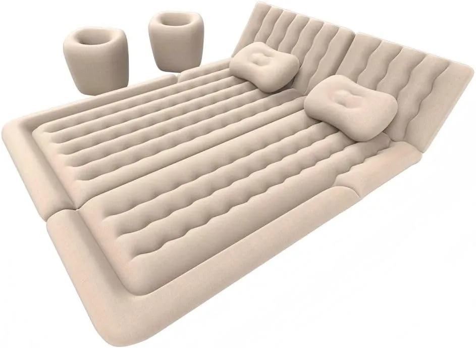 Car Air Mattress for Cadillac Escalade (7Seats) 2021 2022 2023,Flocking & PVC Thickened Double-Sided Portable Foldable Sleeping Pad Back Seat Trunk Inflatable Electric Pump Pillows,B