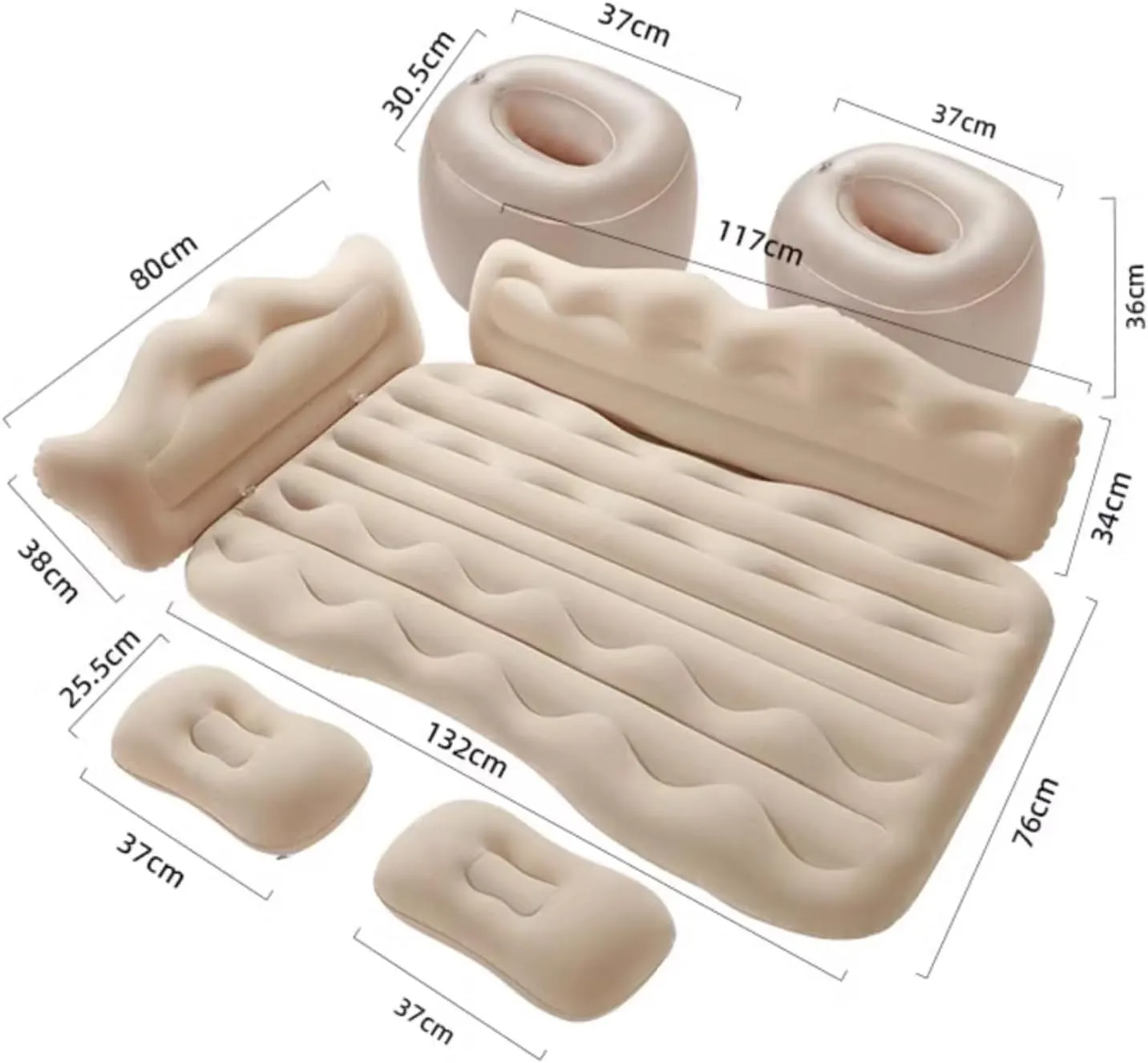 Car Air Mattress for Ford Mustang March-E 2021 2022 2023 Thickened Durable Car Camping Air Mattress Bed with Air Pump Inflatable Sleeping Mat,B