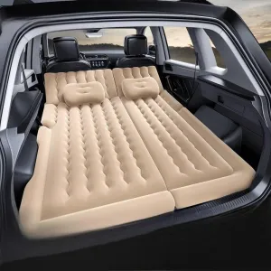 Car Air Mattress for Lynk & Co 08,2023 2024,Flocking & PVC Thickened Double-Sided Portable Foldable Sleeping Pad Back Seat Trunk Inflatable Electric Pump Pillows,C