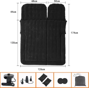 Car Air Mattress for OPEL Mokka B 2021 2022 2023 2024, Travel Camping Thickened Portable Inflatable Bed PVC Flocking Trunk Sleeping Mats,Beige