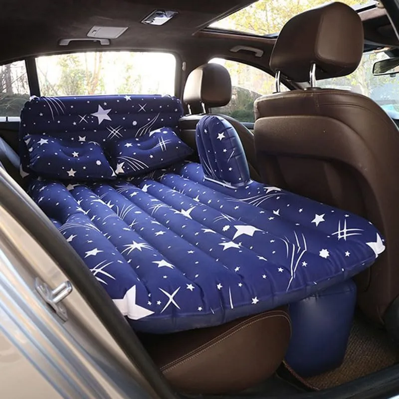 Car Air Mattress for Subaru Forester (2nd Gen) 2003–2008, Inflatable Back Seat Sleeping Pad with Pump & 2 Pillows, Folding Portable Camping Bed for Travel& Road Trips,Blue