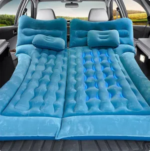 Car Air Mattress for Toyota Prius C 2012-2020, Trunk Rear Seat Inflatable Thickened Flocking Travel Camping Bed, Air Pump 2 Pillows,Dark Green