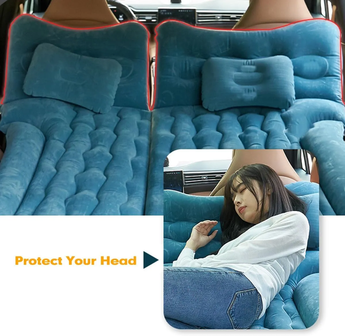 Car Air Mattress for Volvo EX30 2023 2024 2025 Back Seat Inflatable Bed Camping Trunk Airbed Sleeping Bed Traveling Foldable Boot Mattress Outdoor,Grey01-A