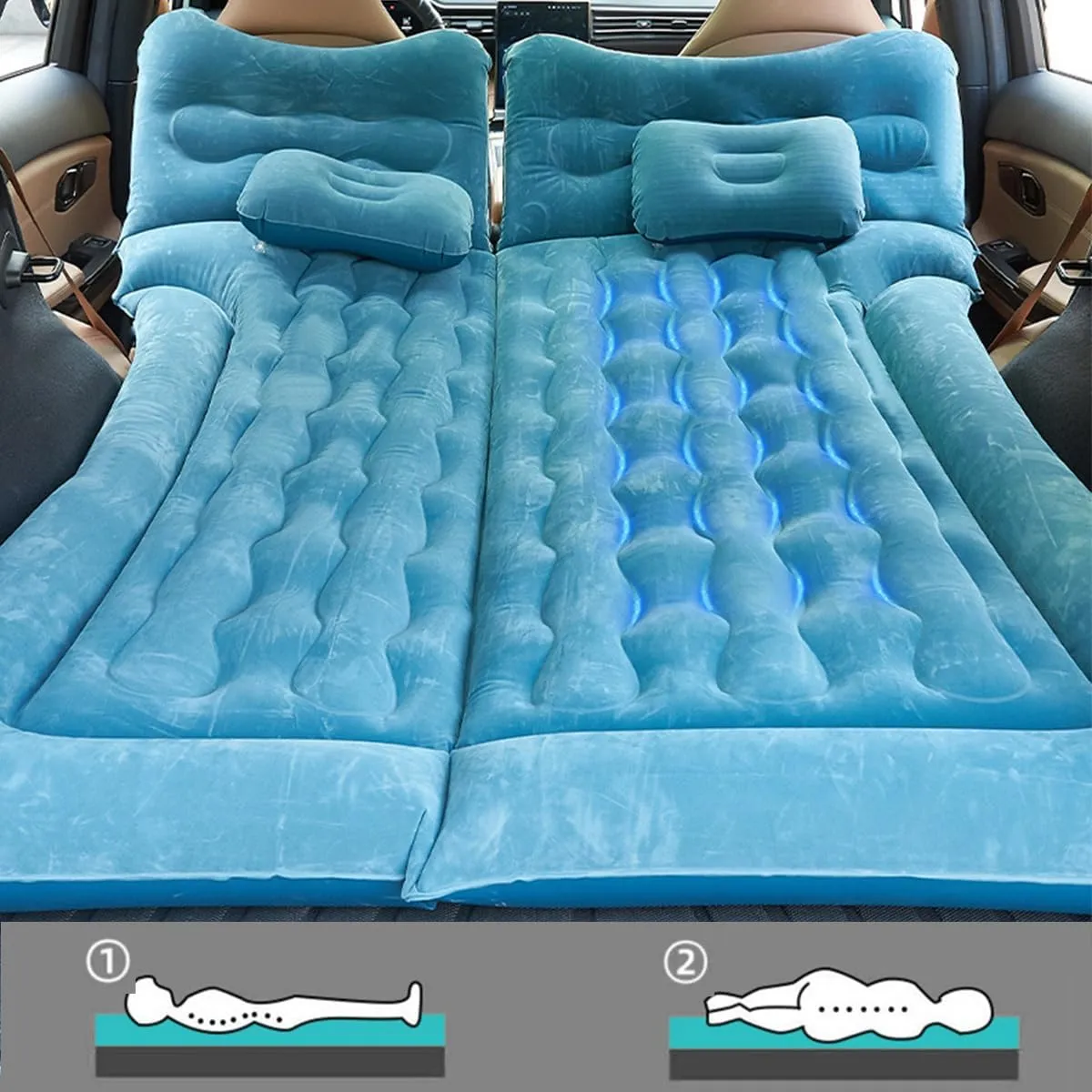 Car Air Mattress for Volvo EX30 2023 2024 2025 Back Seat Inflatable Bed Camping Trunk Airbed Sleeping Bed Traveling Foldable Boot Mattress Outdoor,Grey01-A