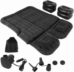 Car Air Mattress, Inflatable Vehicle Bed, Thickened Travel Sleeping Pad, Camping Mattress for Car Camping (Black)