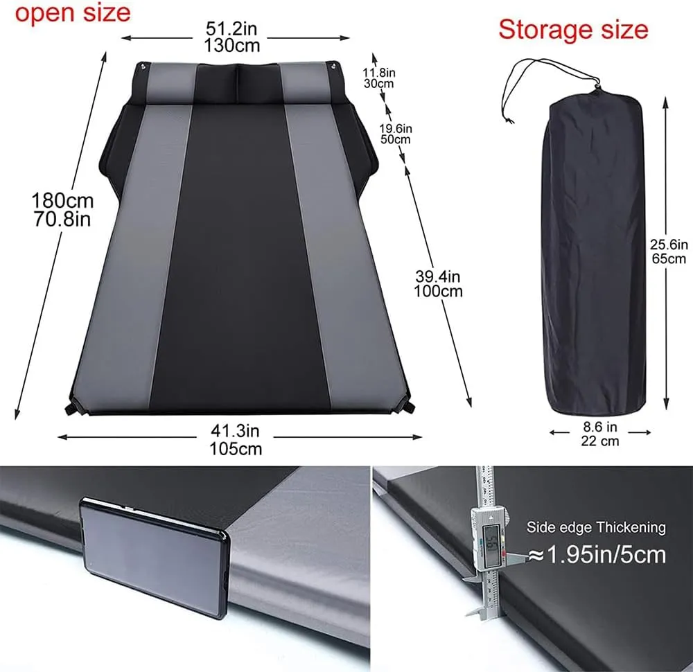 Car Automatic Inflatable Bed for HAVAL H4 2018 2019 2020, Portable Movable Thickened Trunk Sleeping Bed Outdoor Camping Hiking Air Mattress,Grey