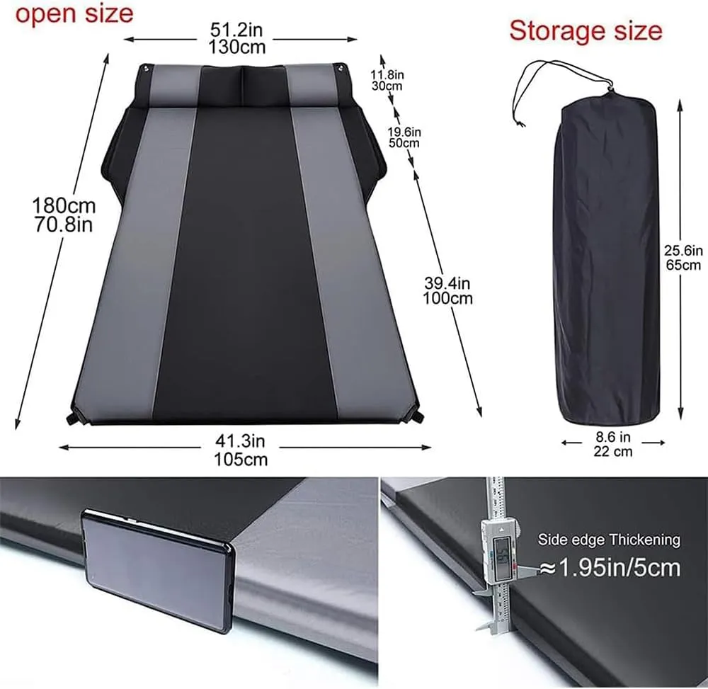 Car Inflatable Mattress for Express GMC Savana 1500/2500/3500 2015-2021 2022 2023 Self Inflating Sleeping Pad Thickened Air Bed Cushion Camping Travel Mattress Multifunctional,Green