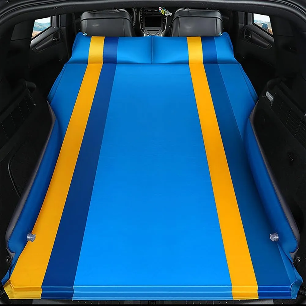 Car Inflatable Mattress for Mitsubishi Outlander 2011-2015 2016 2017 2018 2019 2020 Self Inflating Sleeping Pad Thickened Air Bed Cushion Camping Travel Mattress Multifunctional,Blue-Yellow