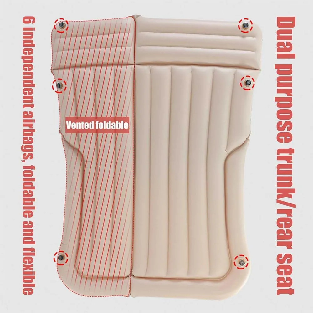 Car Inflatable Mattress for Nissan Kicks 2017-2021 2022 2023 2024 2025 2026 Portable Car Air Bed Rear Trunk Camping Bed Back Seat Air Mattress Folding Air Bed Cushion,Beige