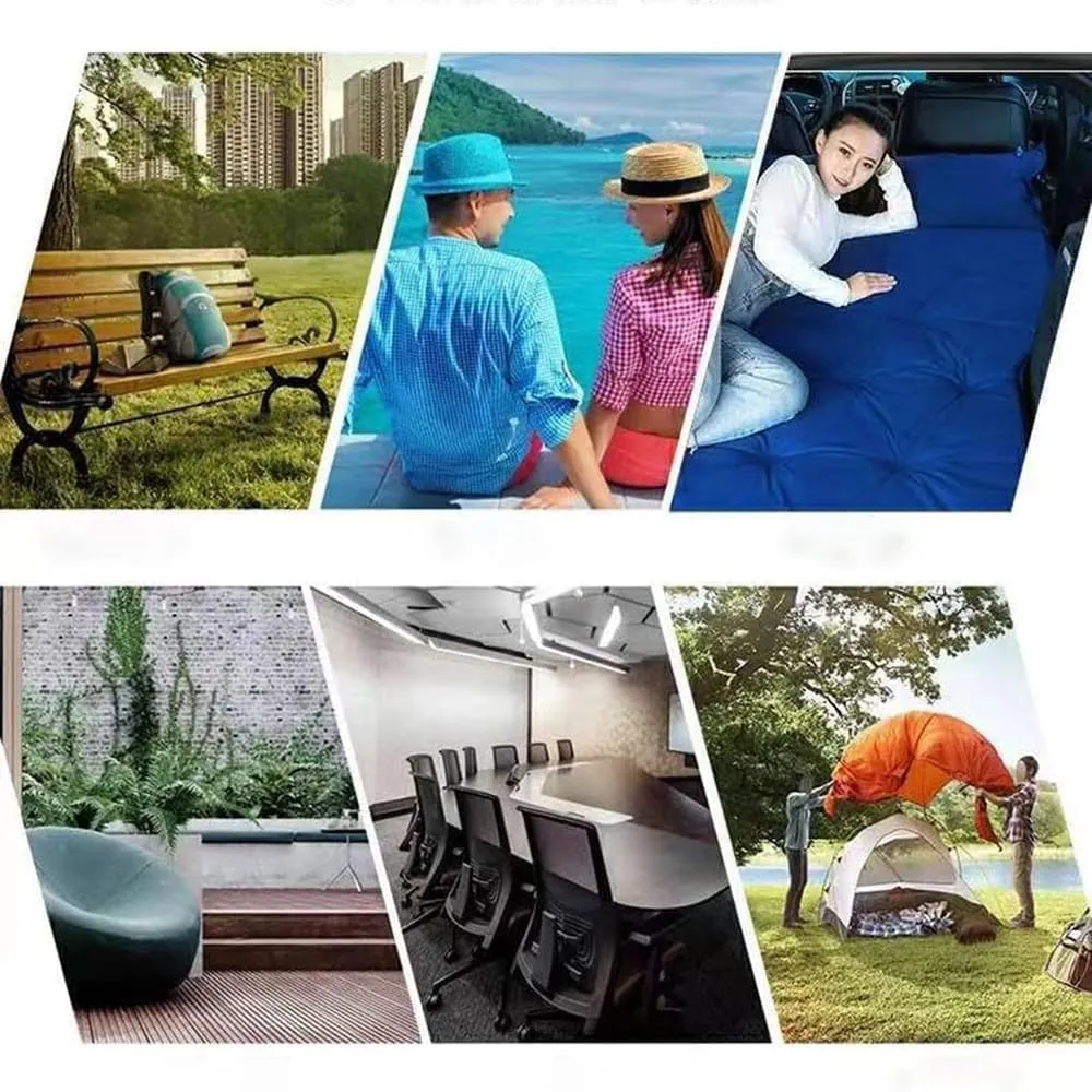 Car Inflatable Mattress for Volkswagen ID.Buzz Bus 2022 Portable Flocking Air Mattress Camping Travel Mattress Auto Accessories,Green