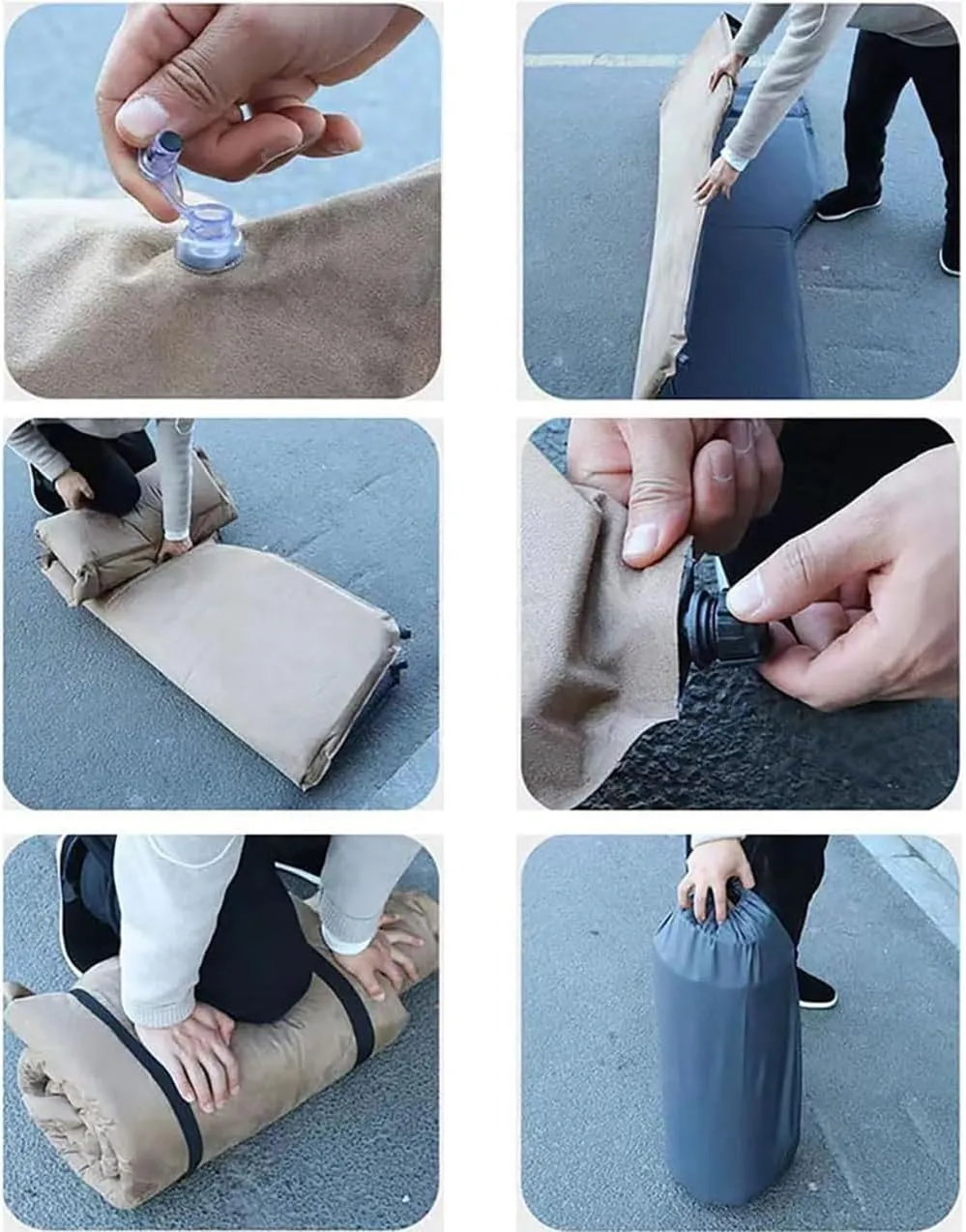 Car Inflatable Mattress for Volkswagen ID.Buzz Bus 2022 Portable Flocking Air Mattress Camping Travel Mattress Auto Accessories,Green