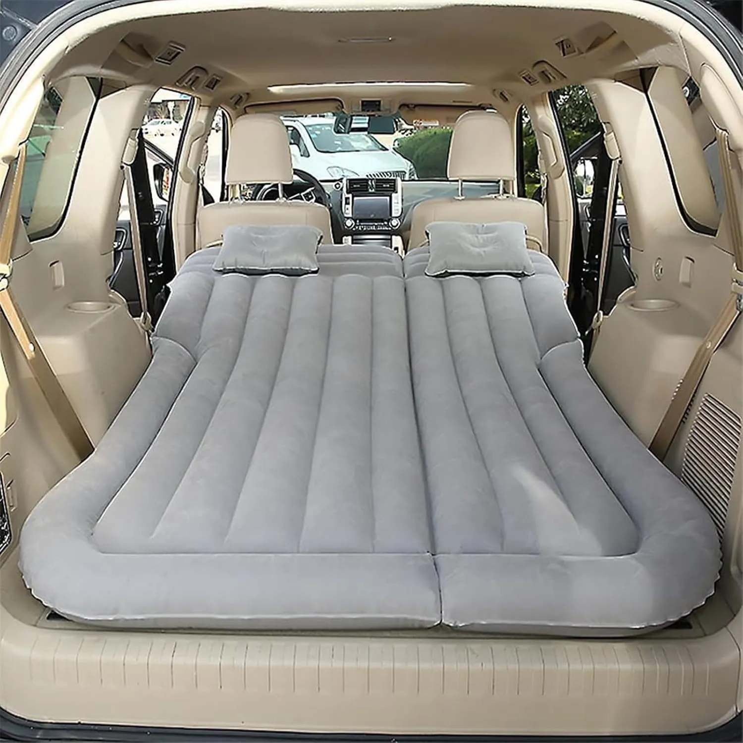 Car Inflatable Mattress Trunk Air Cushion Camping Travel Folding Self Inflating Sleeping Pad Back Seat Air Mattresses(Gray)