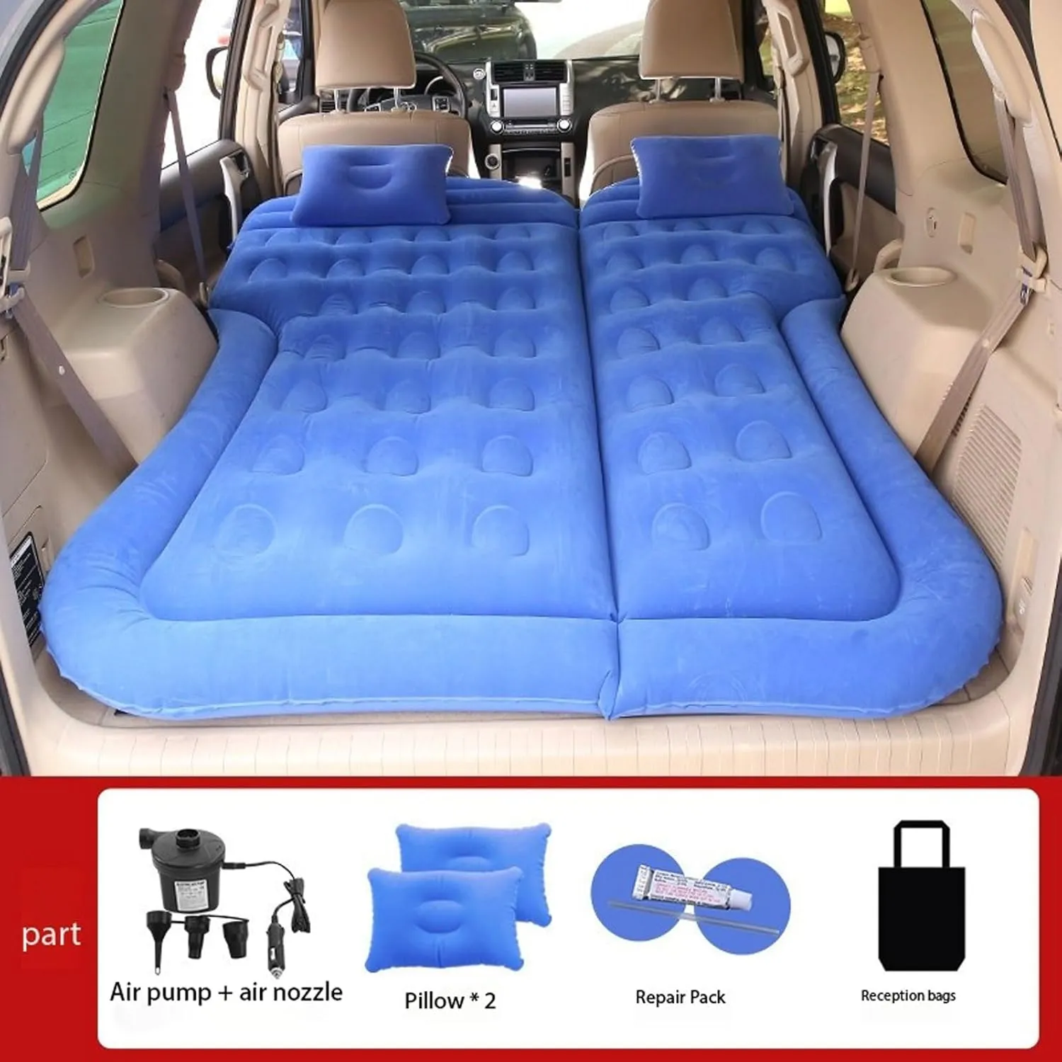Car Mattress for Toyota Duet (M10) 1998-2002 2003 2004, Portable Multifunctiona Outdoor Travel Nflatable Bed with Air Pump and Storage Bag Accessories,Blue