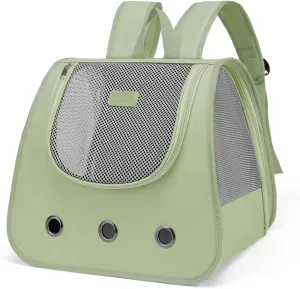 Cat Backpack Supplies Portable Breathable Double Shoulder cat Bag Foldable Puppy Backpack Fashionable and Expandable pet Bag(Green)