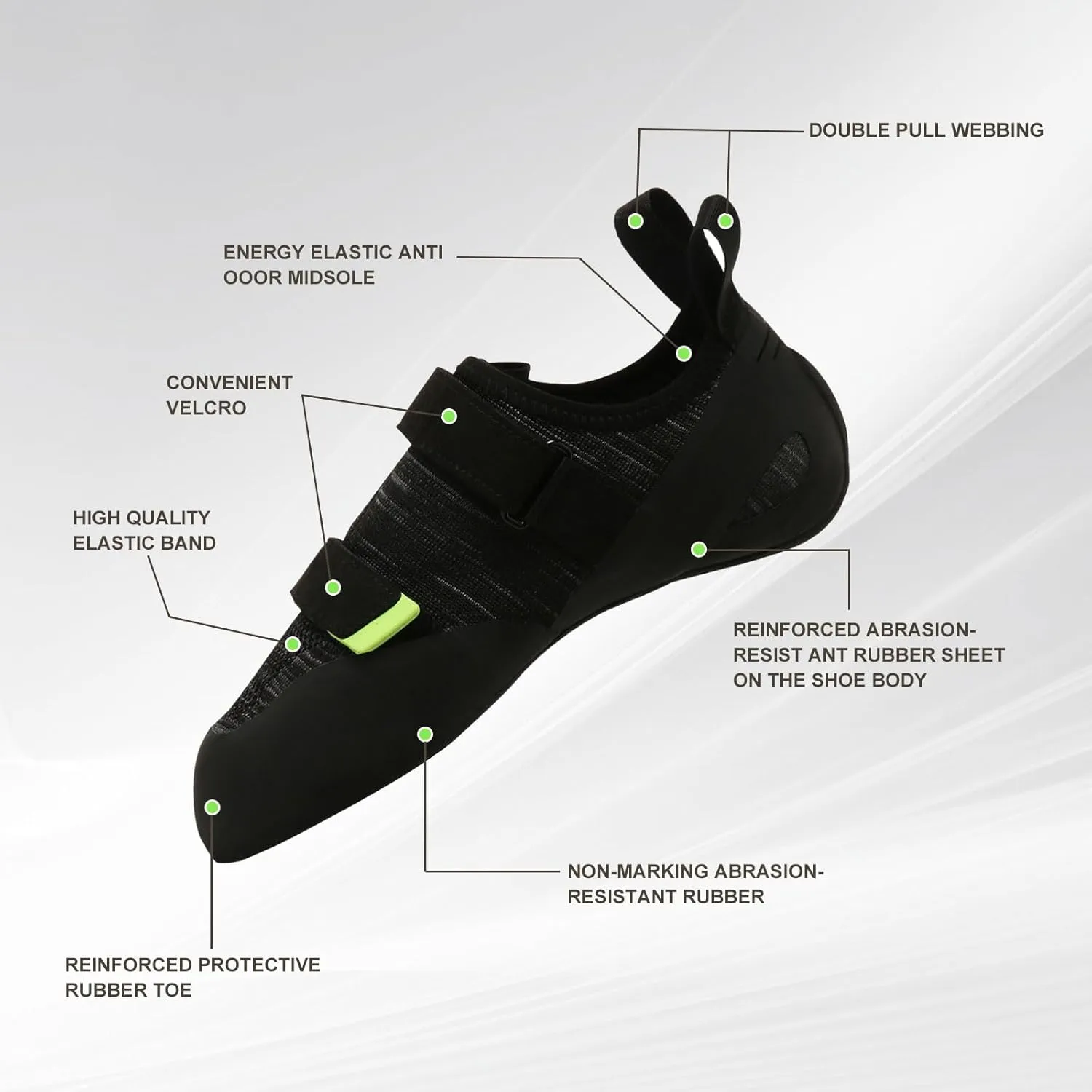 CAVSOIR Mens Climbing Shoes Bouldering Shoes for Sport Climbing and Bouldering Introductory Training Breathable Comfortable Rock Climbing Shoes