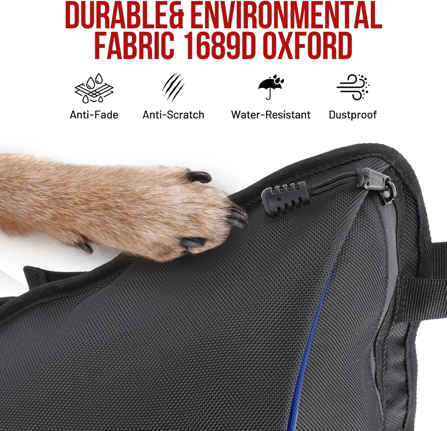 Center Storage Bag for RZR, Cab Pack Center Seat Bag, Heavy-Duty 1680D Waterproof, Compatible with 2014-2023 Polaris RZR XP 1000 Turbo S 900 570 800 (Blue)