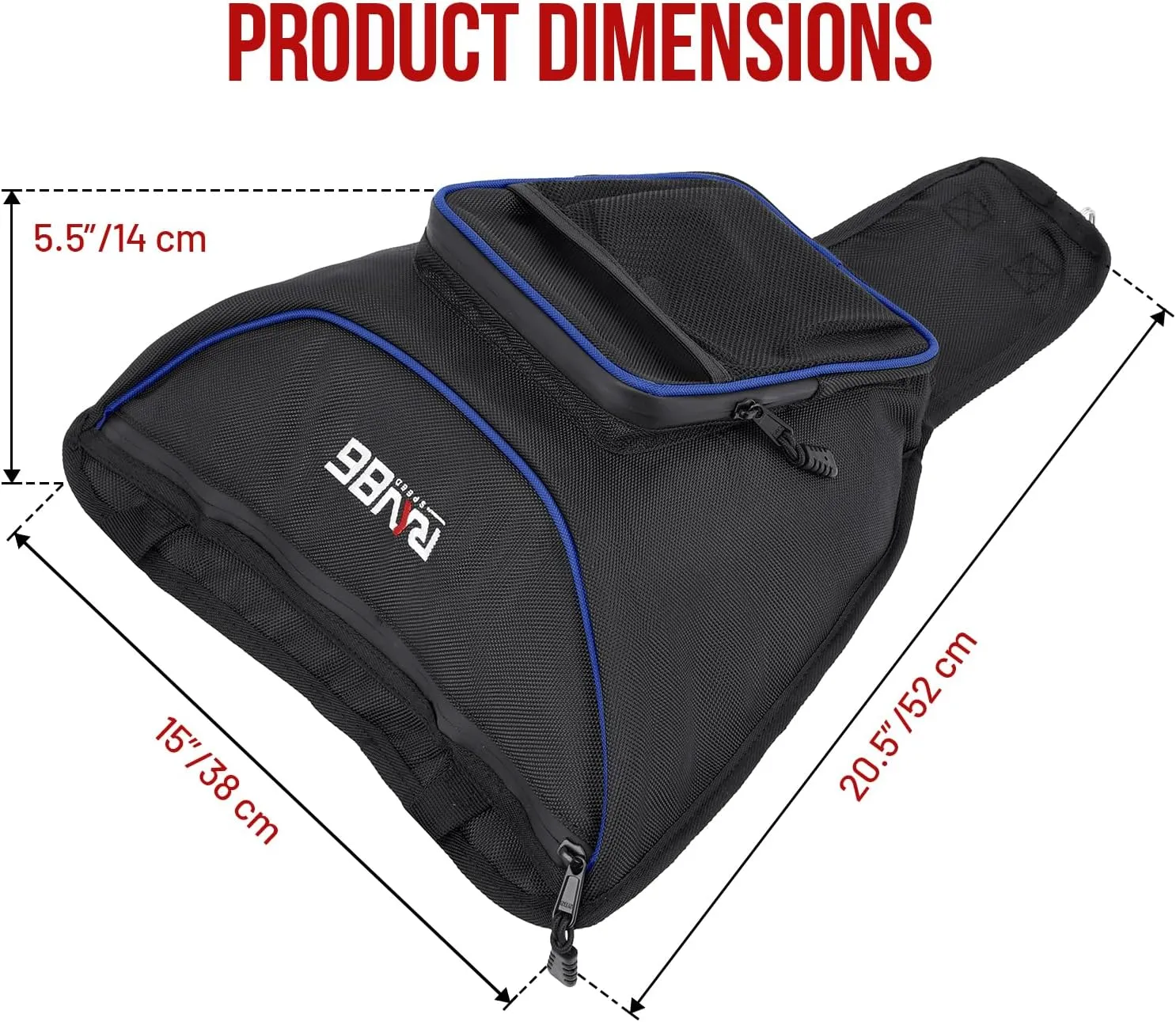 Center Storage Bag for RZR, Cab Pack Center Seat Bag, Heavy-Duty 1680D Waterproof, Compatible with 2014-2023 Polaris RZR XP 1000 Turbo S 900 570 800 (Blue)