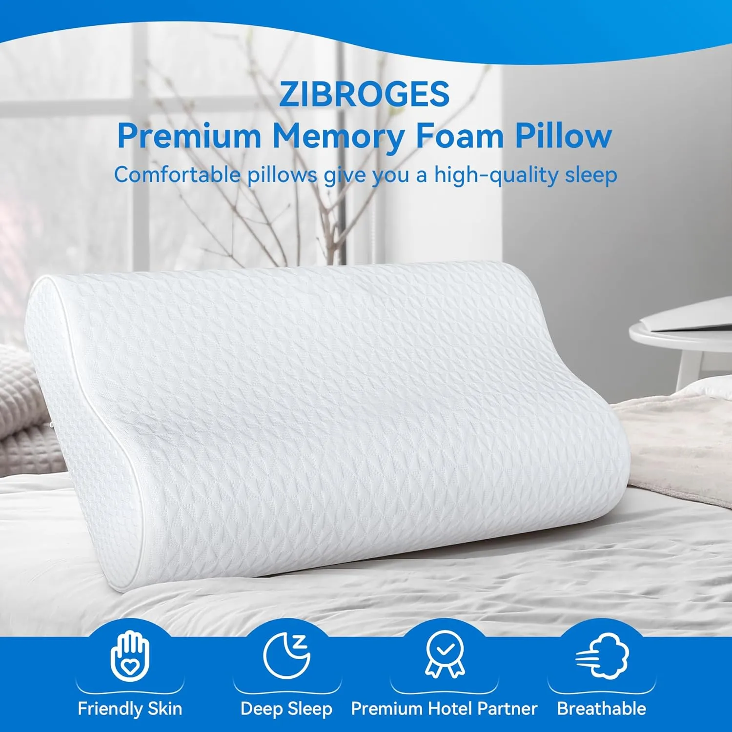Cervical Neck Pillow King Size - Sandwich Dynamic Memory Foam Pillows for Sleeping, Adjustable Contour Ergonomic Orthopedic Cooling for Side, Back & Stomach Sleepers Soft, White