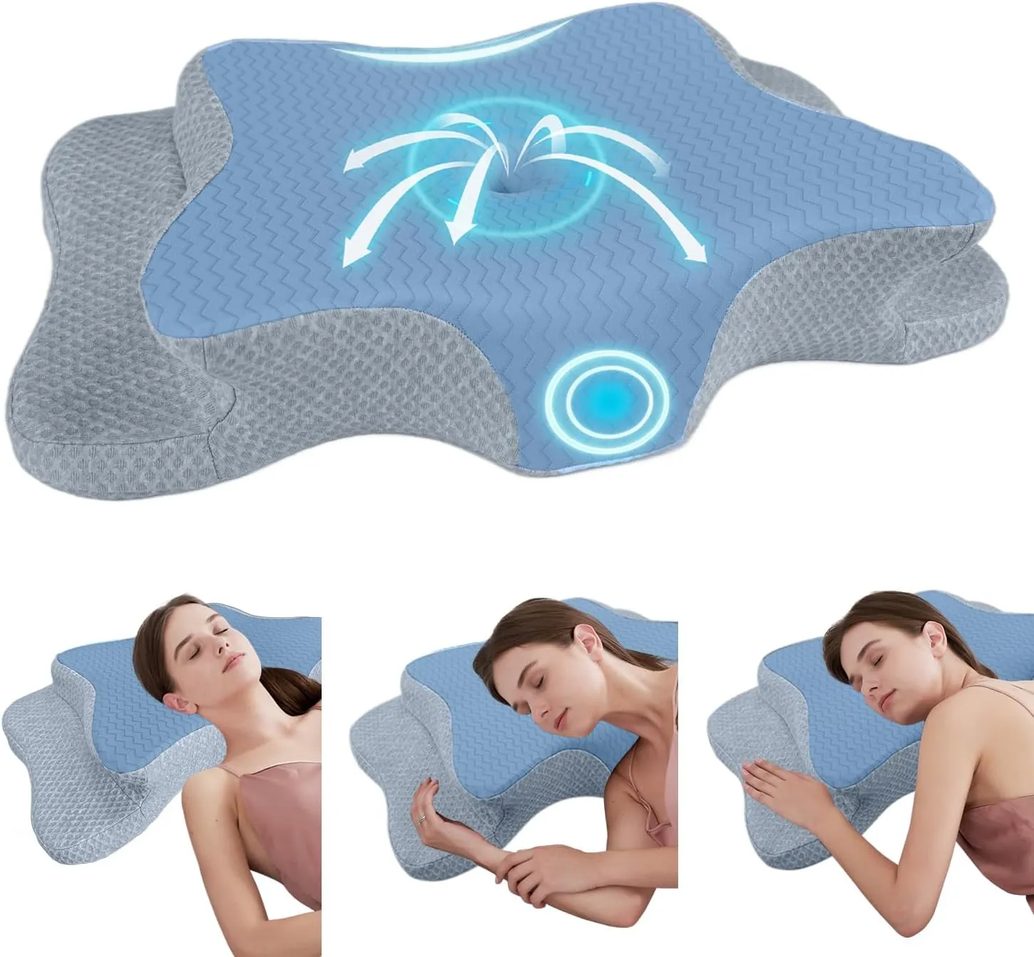 Cervical Pillow for Neck Pain Relief, Memory Foam Pillows, Ergonomic Contour Bed Pillow, Soft for Side Sleep Stomach Sleeping and Back Sleepers