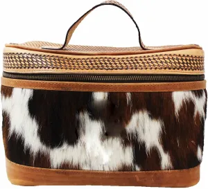 CHALLENGER Unisex Western Tooled Leather Hairon Cosmetic Dopp Kit Toiletry Bag 18RTT04