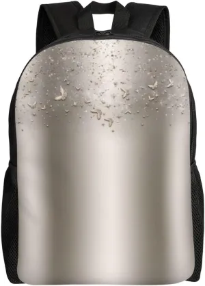 Champagne Shimmer Sparkle Flutter Butterfly Backpack – Water-Resistant Laptop Bag, 15" Compartment, Lightweight Unisex Daypack For Work & Travel