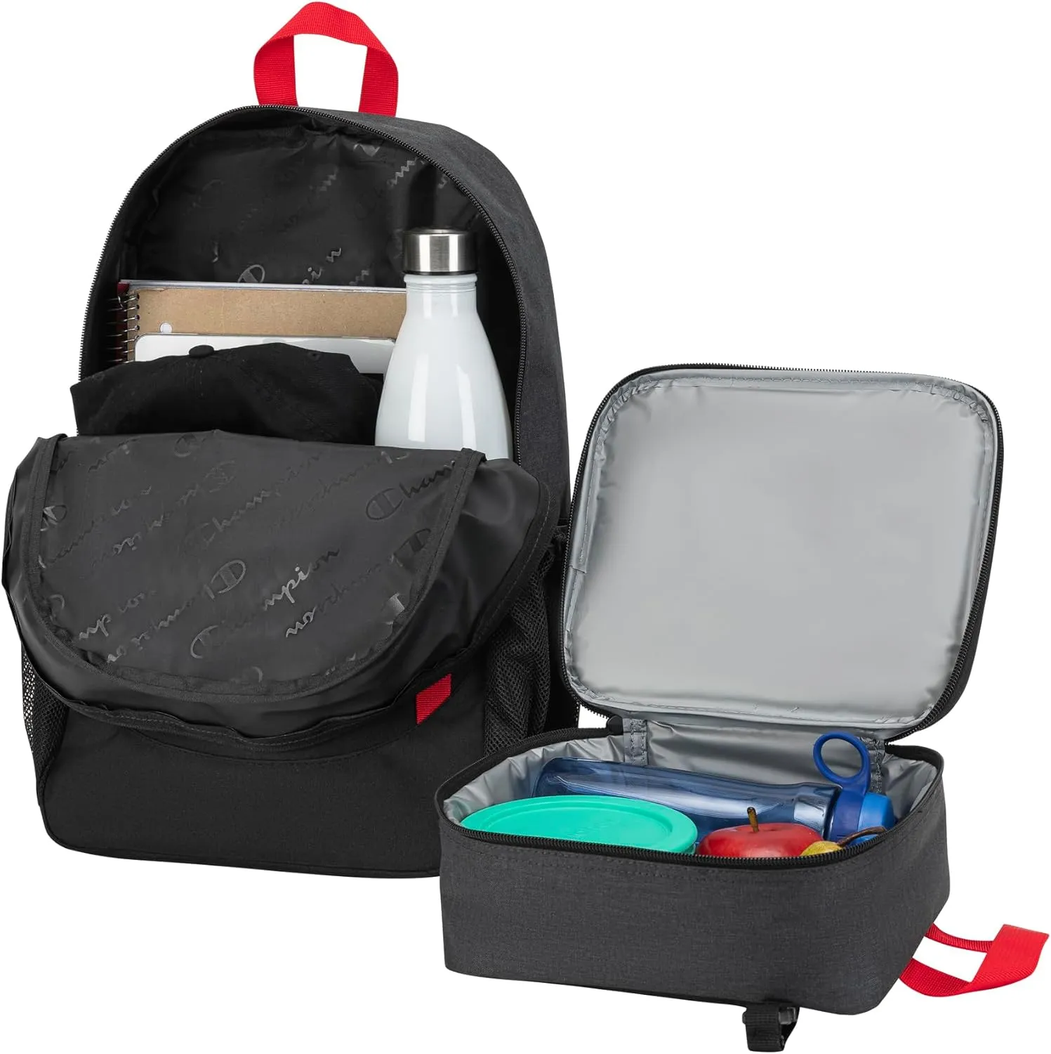 Champion Mode Lunch Kit & Backpack, Black Combo, One Size