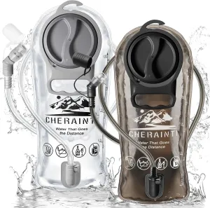 CHERAINTI Hydration Bladder 2 Pack, 2L Water Bladder for Hiking Backpack, BPA Free Water Reservoir Bag Pouch for Adult Kids, Military Leak Proof Hydration Pack Replacement for Running Cycling Climbing
