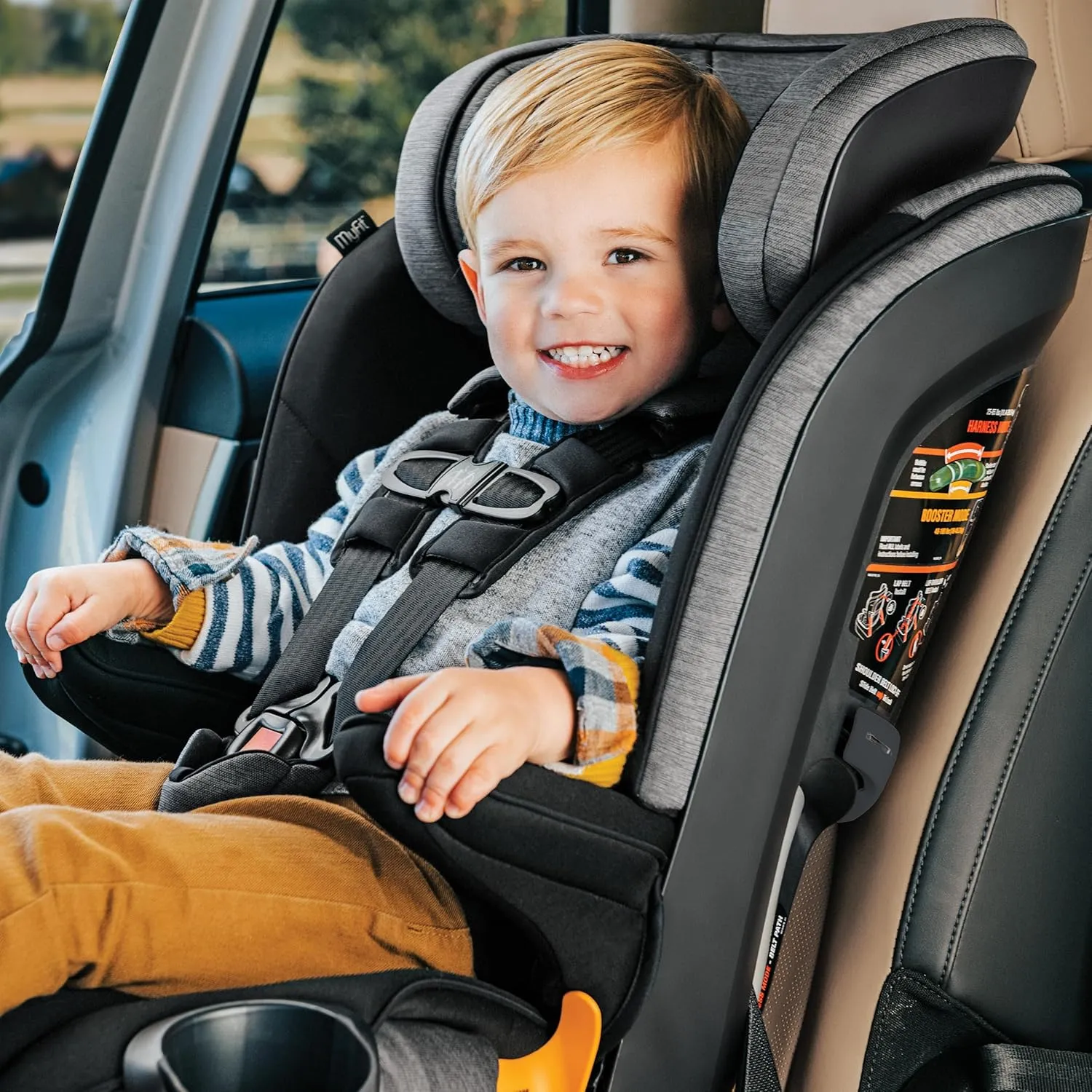 Chicco MyFit® 2-in1 Harness Booster Car Seat, 5-Point Harness Car Seat and High Back Booster, for Children 26.5-100 lbs. | Iron/Black