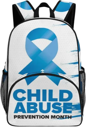 Child Abuse Prevention Awareness Month Backpack for Worker Teacher Business Hiking Travel Bag Shoulders Bag
