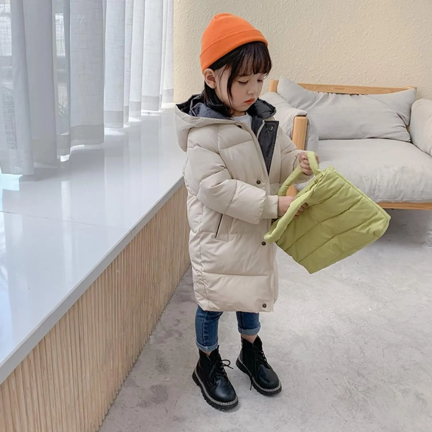 Child Kids Girls Winter Warm Jackets Puffer Padded Jacket Down Jacket Snowsuit Hooded Windbreaker