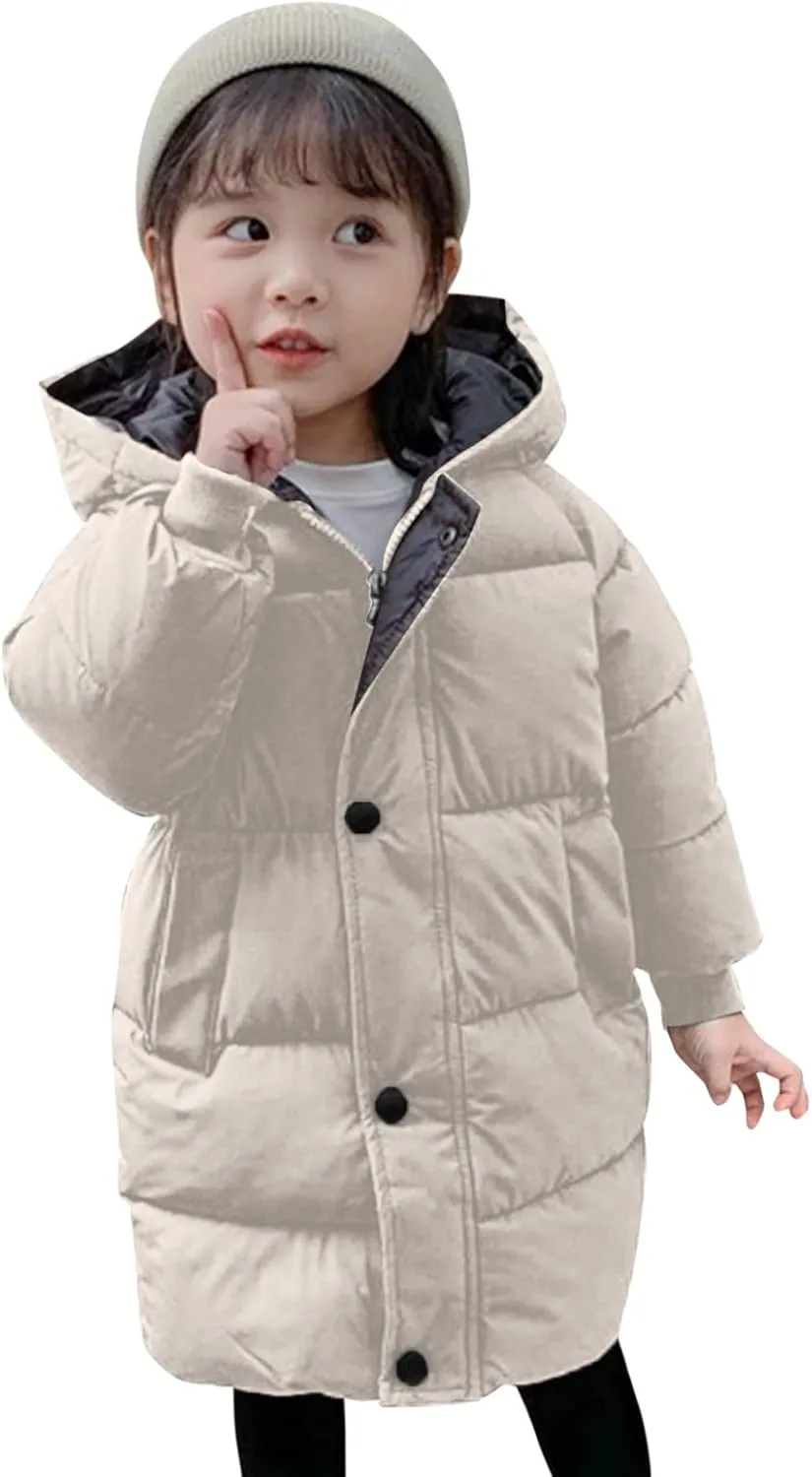 Child Kids Girls Winter Warm Jackets Puffer Padded Jacket Down Jacket Snowsuit Hooded Windbreaker