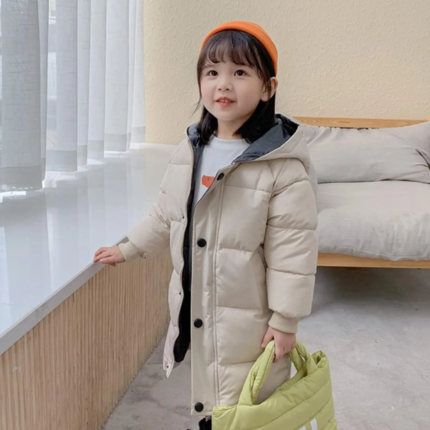 Child Kids Girls Winter Warm Jackets Puffer Padded Jacket Down Jacket Snowsuit Hooded Windbreaker
