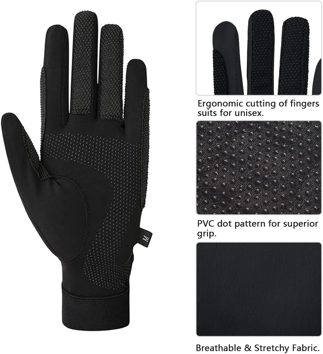 ChinFun Women's Horse Riding Gloves Stretchable Equestrian Gloves Breathable for Outdoor Horseback Cycling Driving