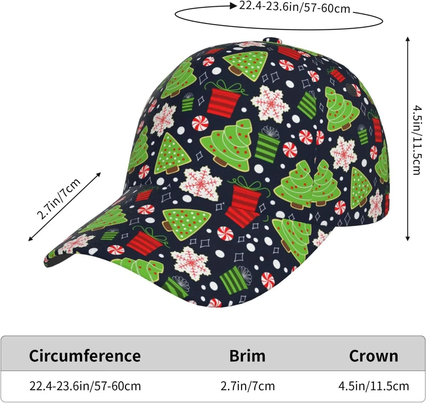 Christmas Cap Xmas Holiday Baseball Hats Fashion Sun Cap Packable Outdoor Running hat for Women and Men