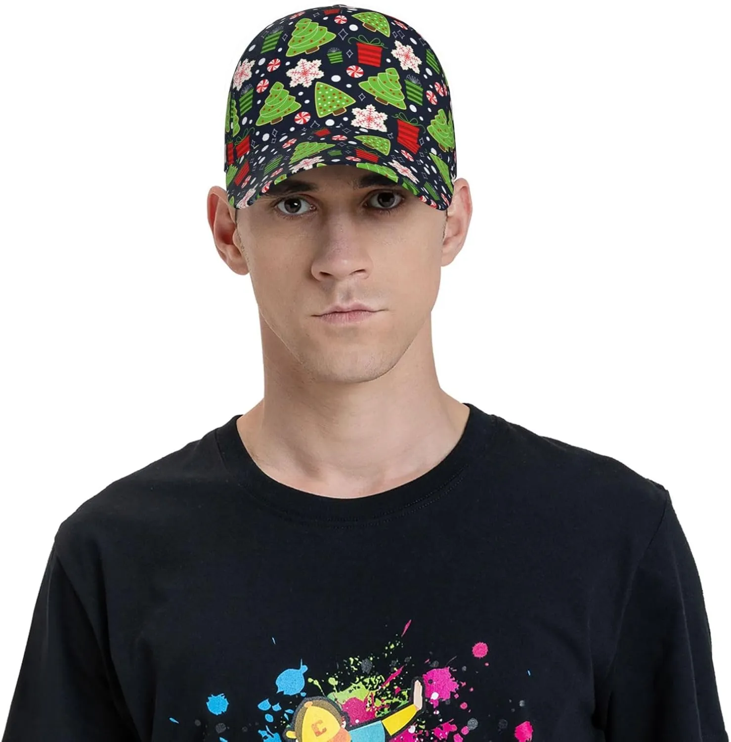 Christmas Cap Xmas Holiday Baseball Hats Fashion Sun Cap Packable Outdoor Running hat for Women and Men