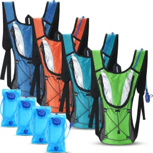 Chunful 4 Water Backpack Running Hydration Pack with 2L Hiking Water Bladder Pack for Musical Festival Essential Women Men Running Cycling Climbing Hiking, 4 Color