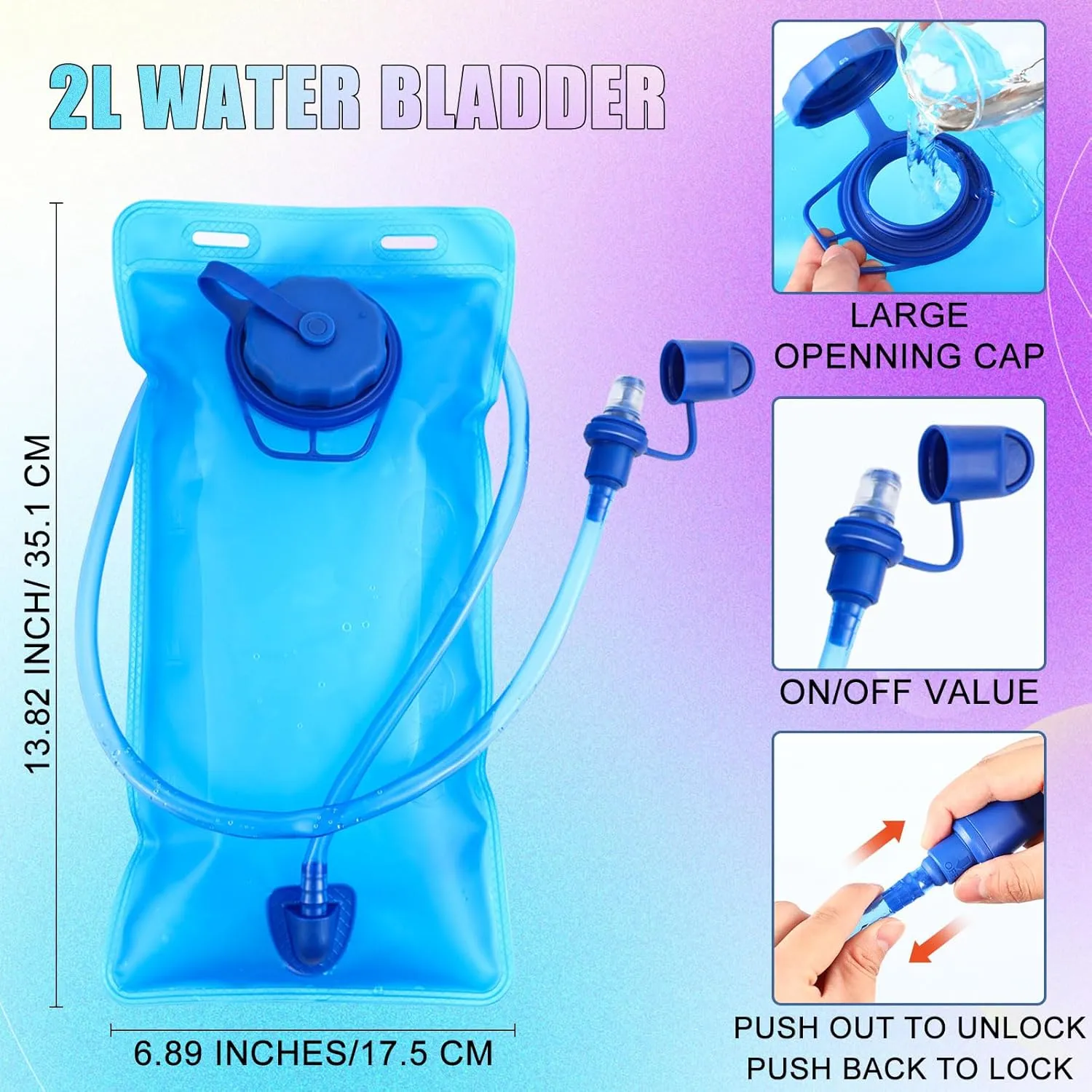 Chunful 4 Water Backpack Running Hydration Pack with 2L Hiking Water Bladder Pack for Musical Festival Essential Women Men Running Cycling Climbing Hiking, 4 Color