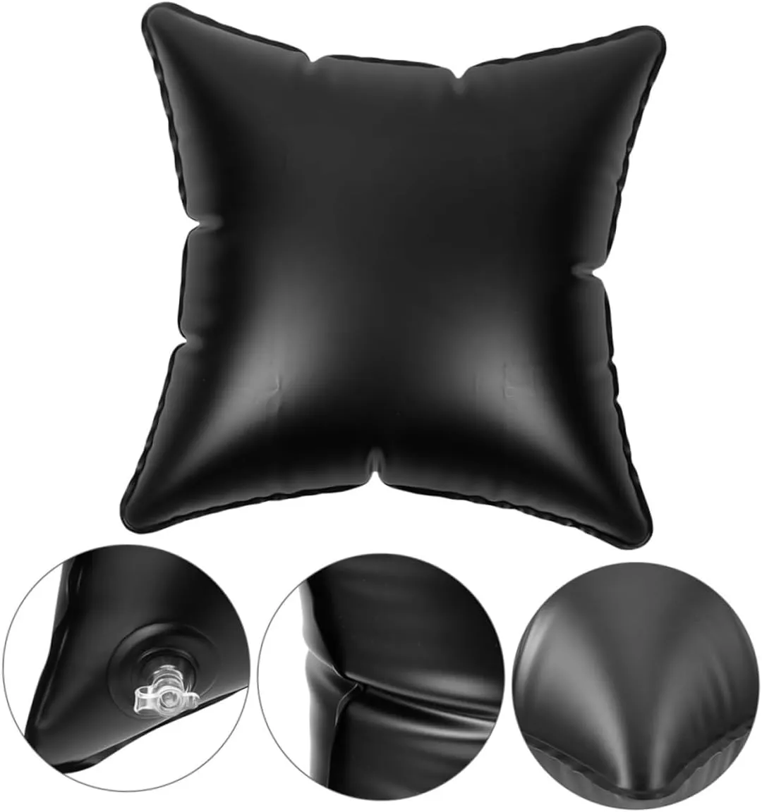 Ciieeo Inflatable Pillow Foldable Pillow Cushions for Inflatable Cushion Insert Stuffing Outdoor Insert Sleeping U Firm Foam Shaped Portable Small Adults Car Camping PVC Black
