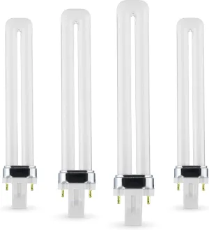 CIRCLE (4 Pack) PL-13W 13W Single U-Shaped Twin Tube, Compact Fluorescent Light Bulb Replaces Philips & Sylvania GX23