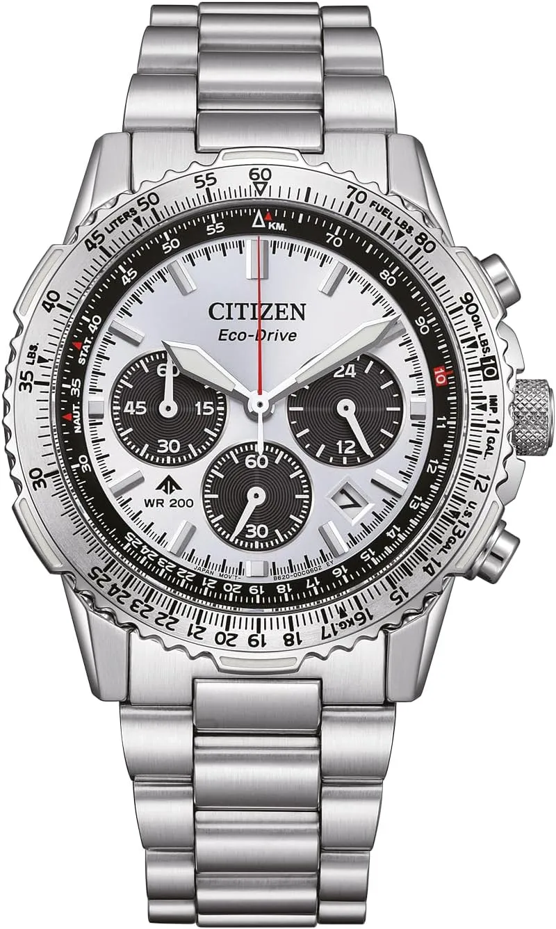 Citizen Men's Chronograph Eco-Drive Watch with Stainless Steel Strap CA4660-61A, Silver, Modern