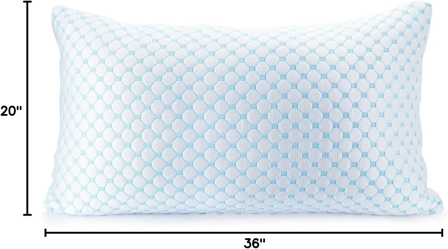 Clara Clark Cooling Pillows for Sleeping - Memory Foam Pillows - Luxury Gel Pillow with Reversible Cover Cool to Velvety - Breathable Bed Pillows for Side Sleepers - King - 18 x 36
